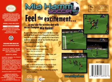 Mia Hamm Soccer 64 (USA) (En,Es) box cover back